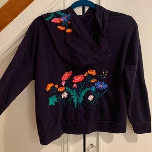 Navy blue embroidered sweatshirt